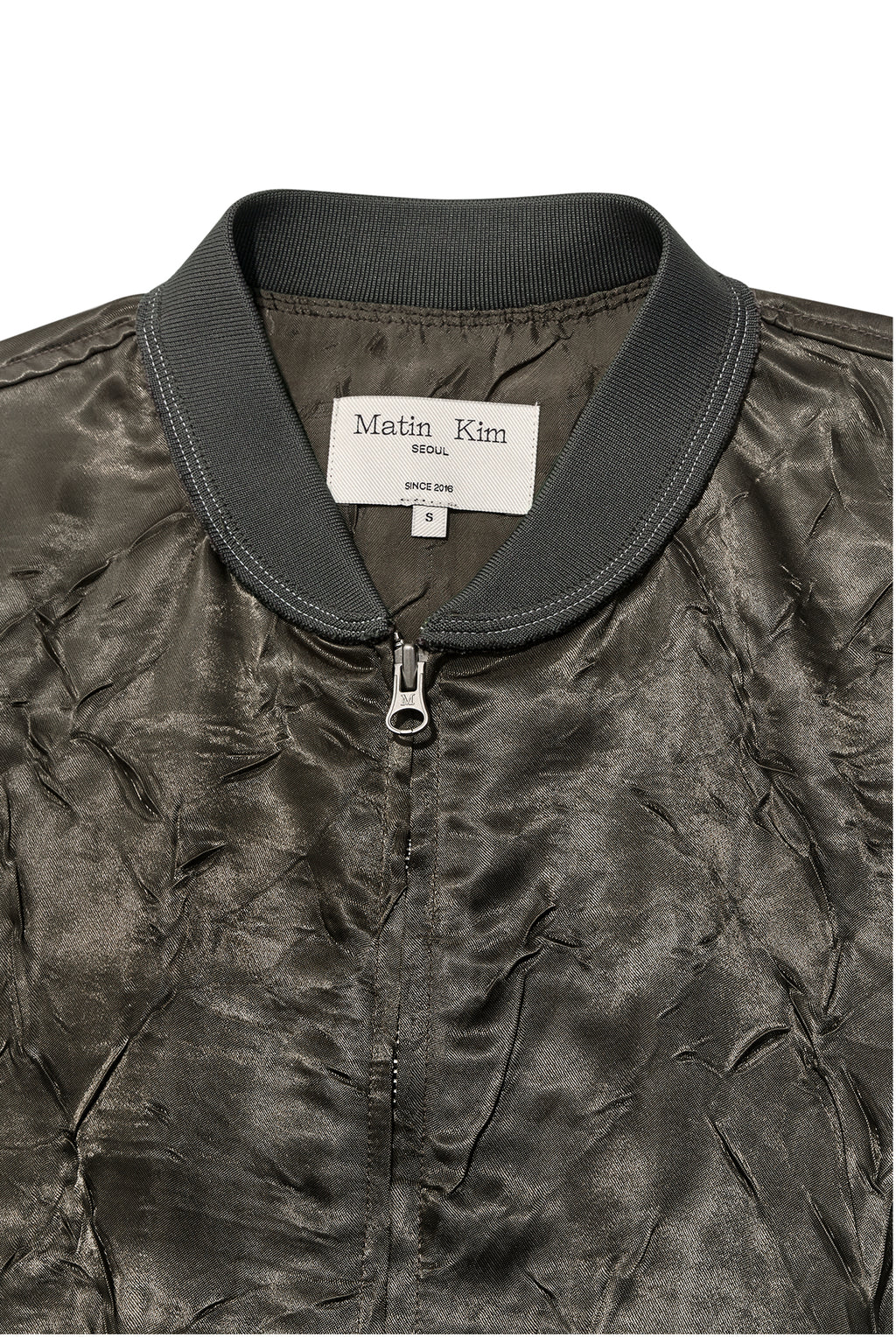 [matinkim] BACK LOGO CRINKLE BLOUSON FOR WOMEN IN KHAKI