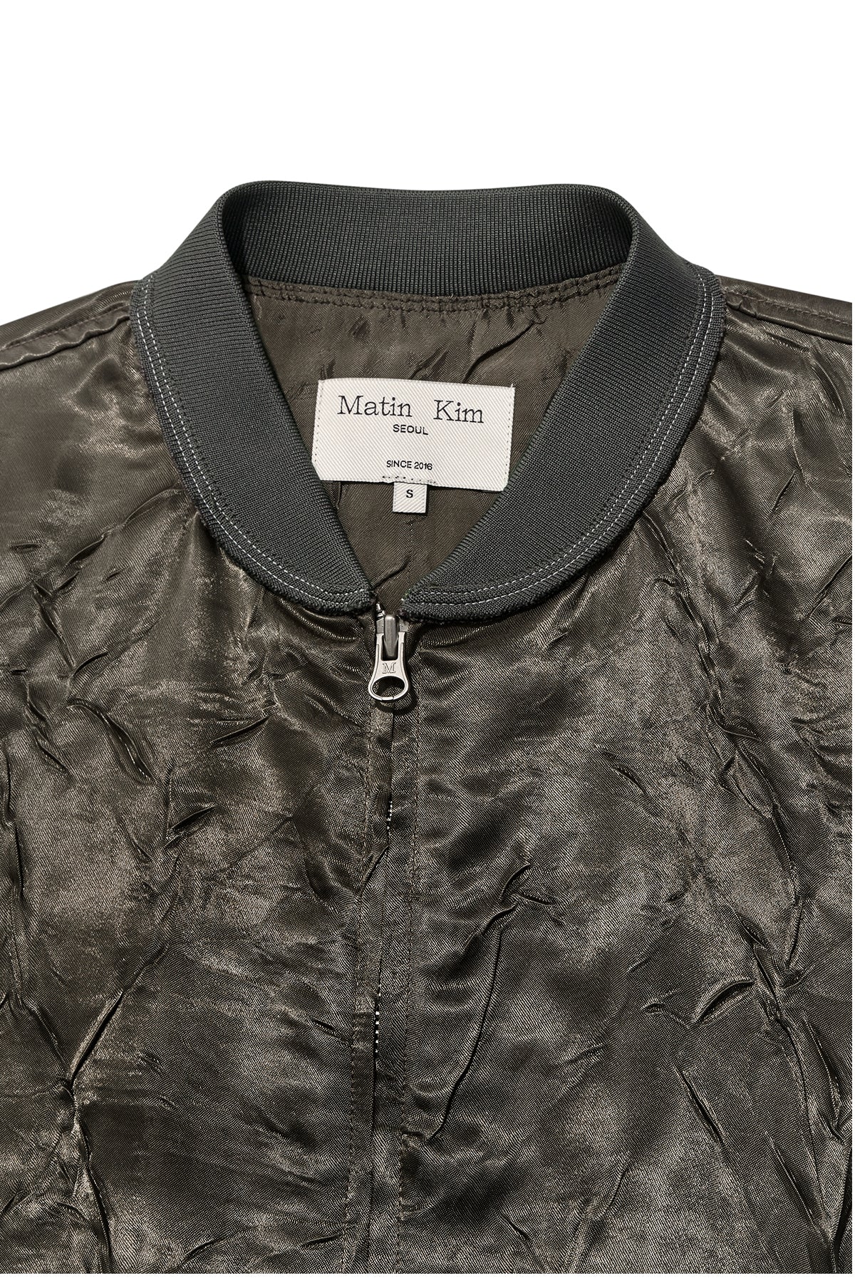 [matinkim] BACK LOGO CRINKLE BLOUSON FOR WOMEN IN KHAKI
