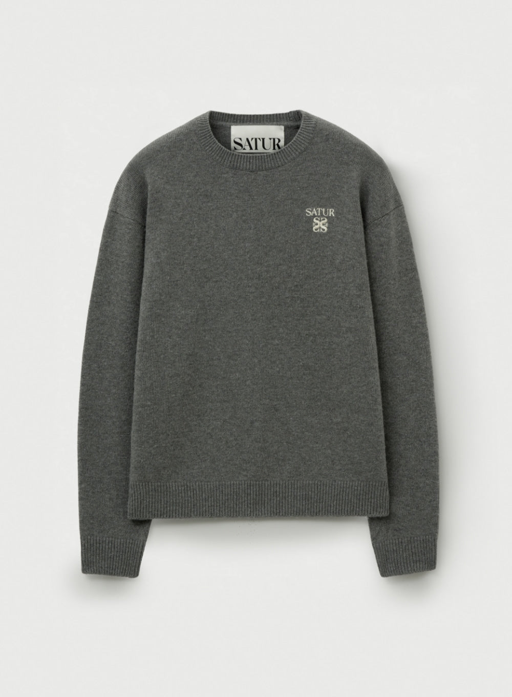 [satur] Loren Classic Logo Knit - Charcoal