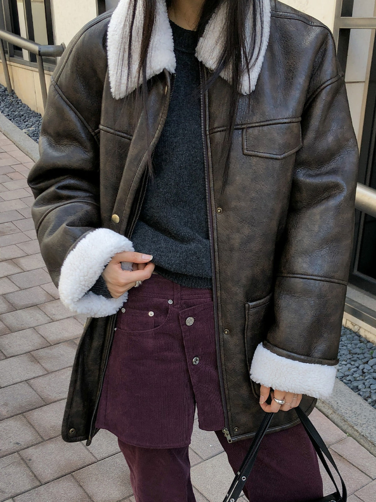 Raive Leather Fur Mustang in Brown