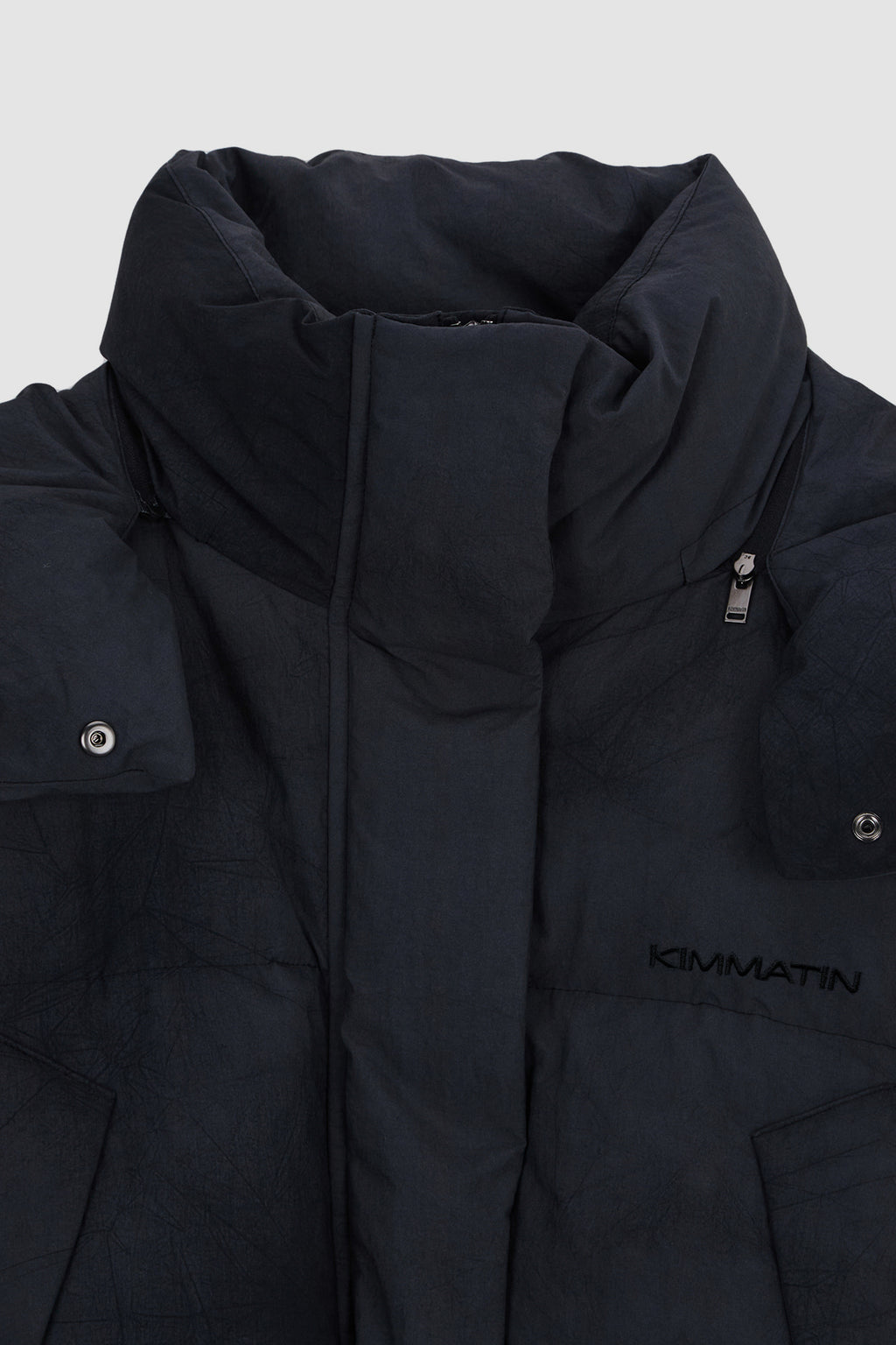 [matinkim] Dying Effect Volume Puffer Down Jumper IN Charcoal