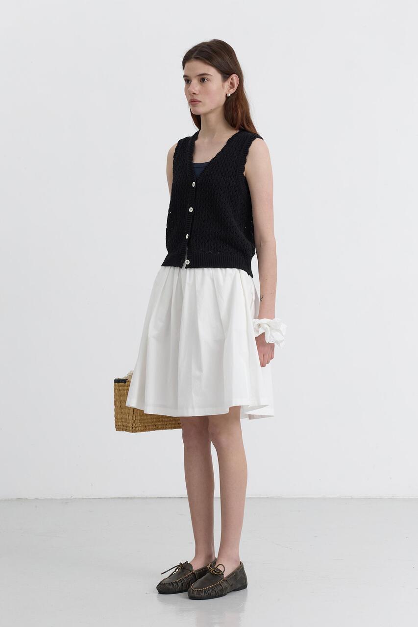 Dunst Crochet Open Knit Vest Black