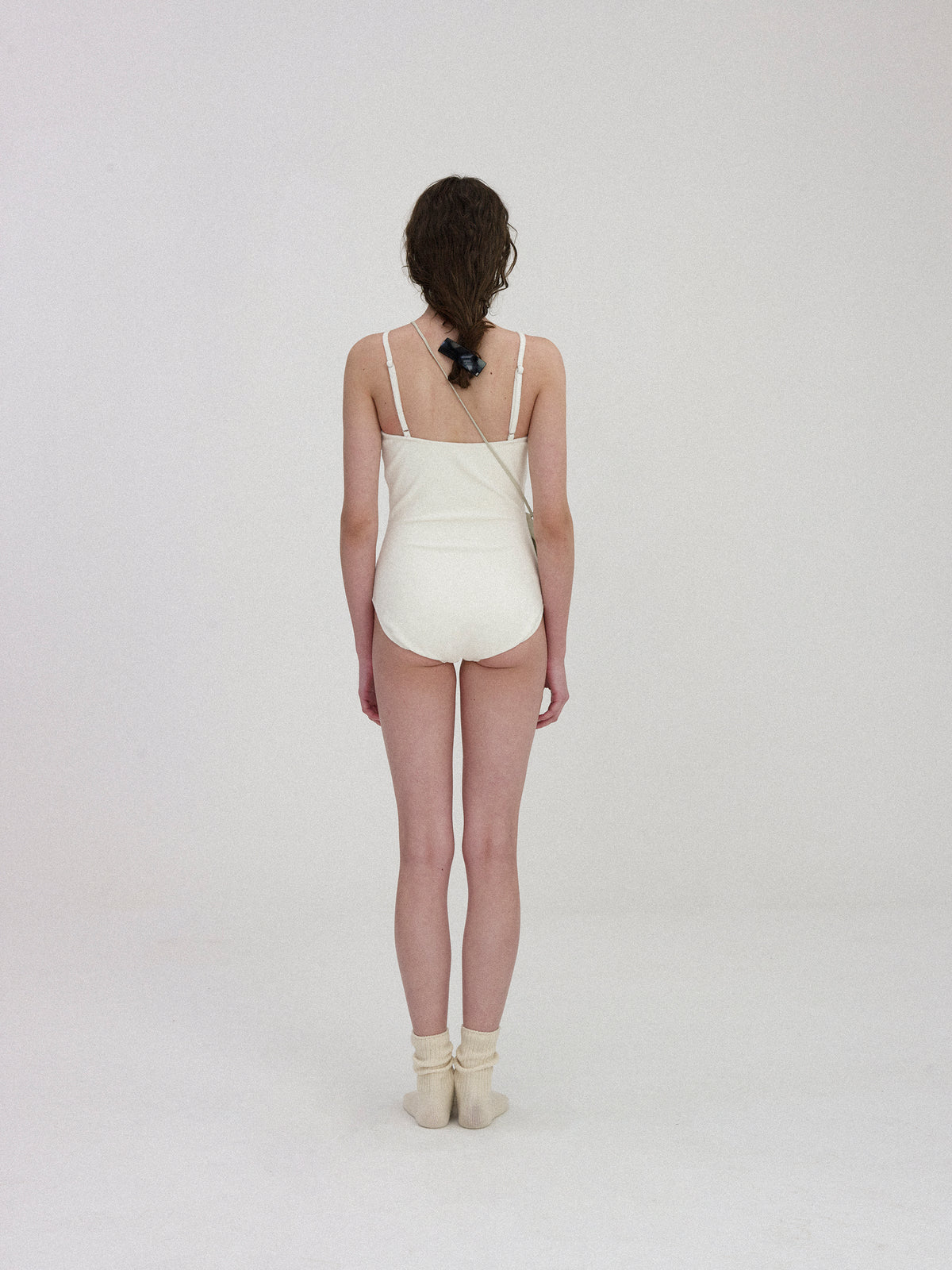 Nothing Written Terry one-piece swim suit (White)