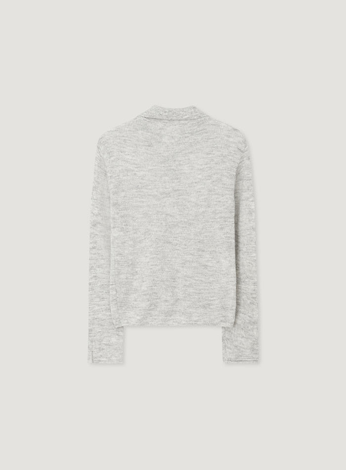 Mango Maniplease Ria Collar Cardigan Light Grey