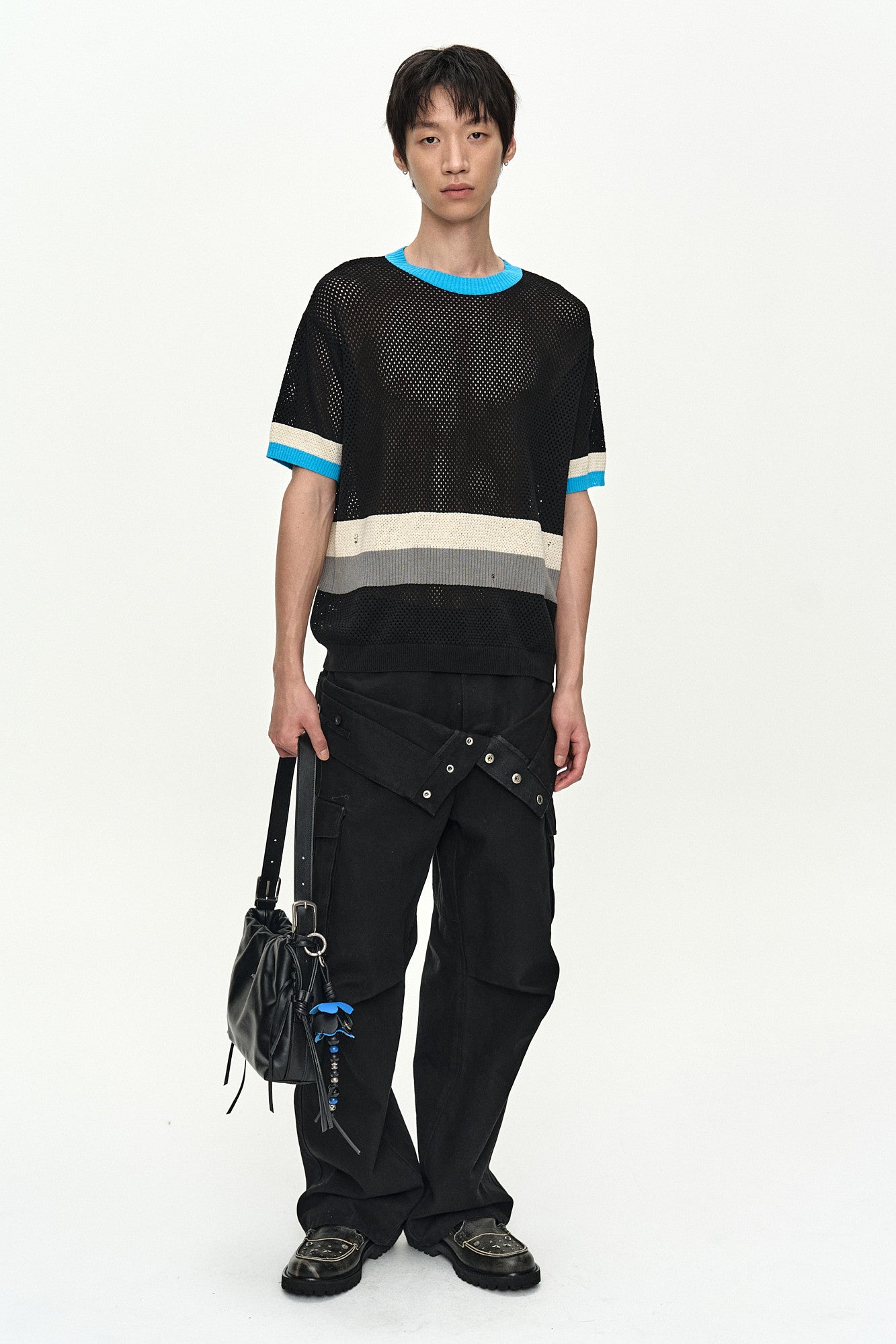 Andersson Bell Color-Blocked Short Sleeve Crew-Neck Sweater