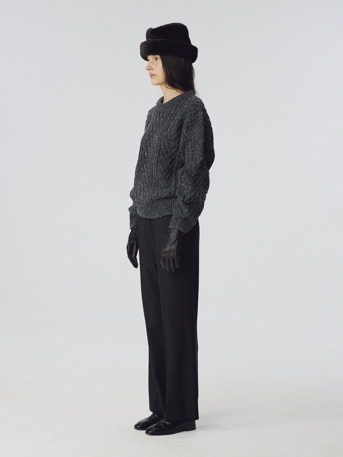 Nothing Written Petico cable knit pullover (Mixed charcoal)