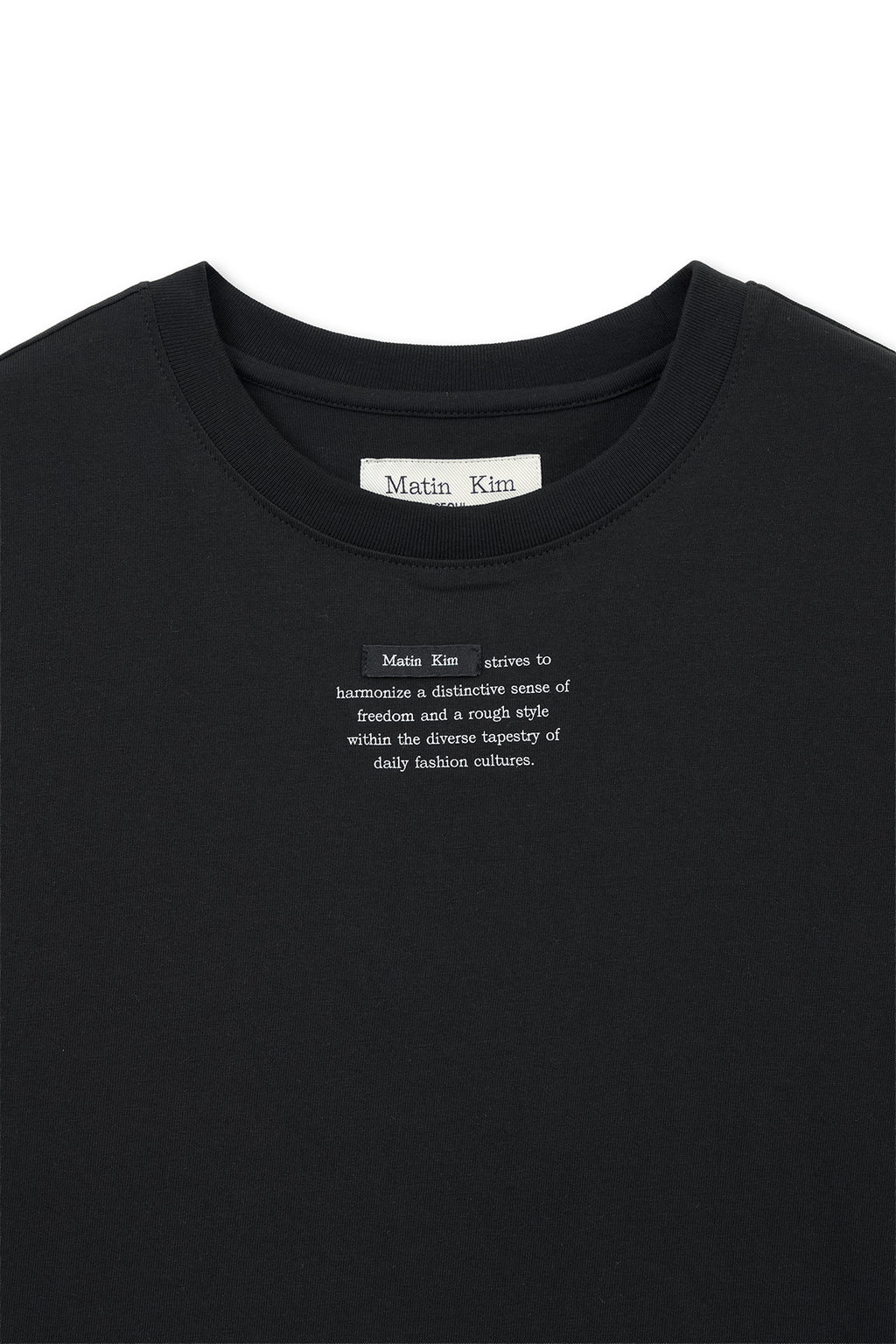 Matinkim Label Point Lettering Crop Top IN Black