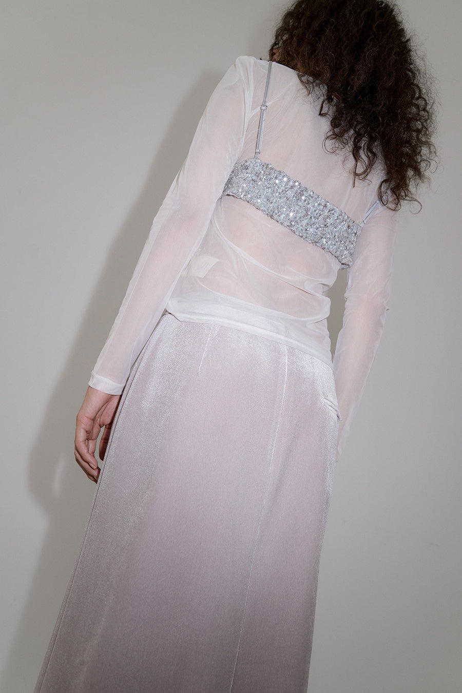 Overdueflair Spangle Bustier Top Silver
