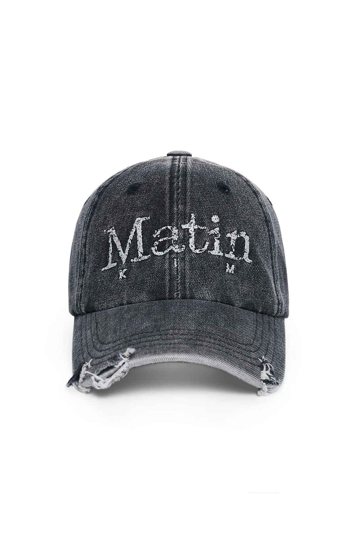 Matinkim Vintage Distressed Denim Ball Cap IN Black