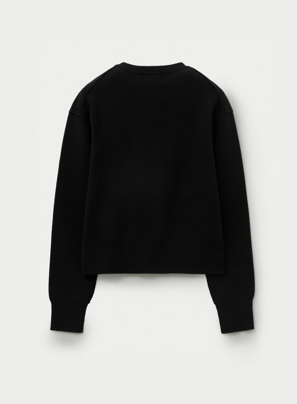 [satur] (W) Outline Basic Crew Neck Knit - Black