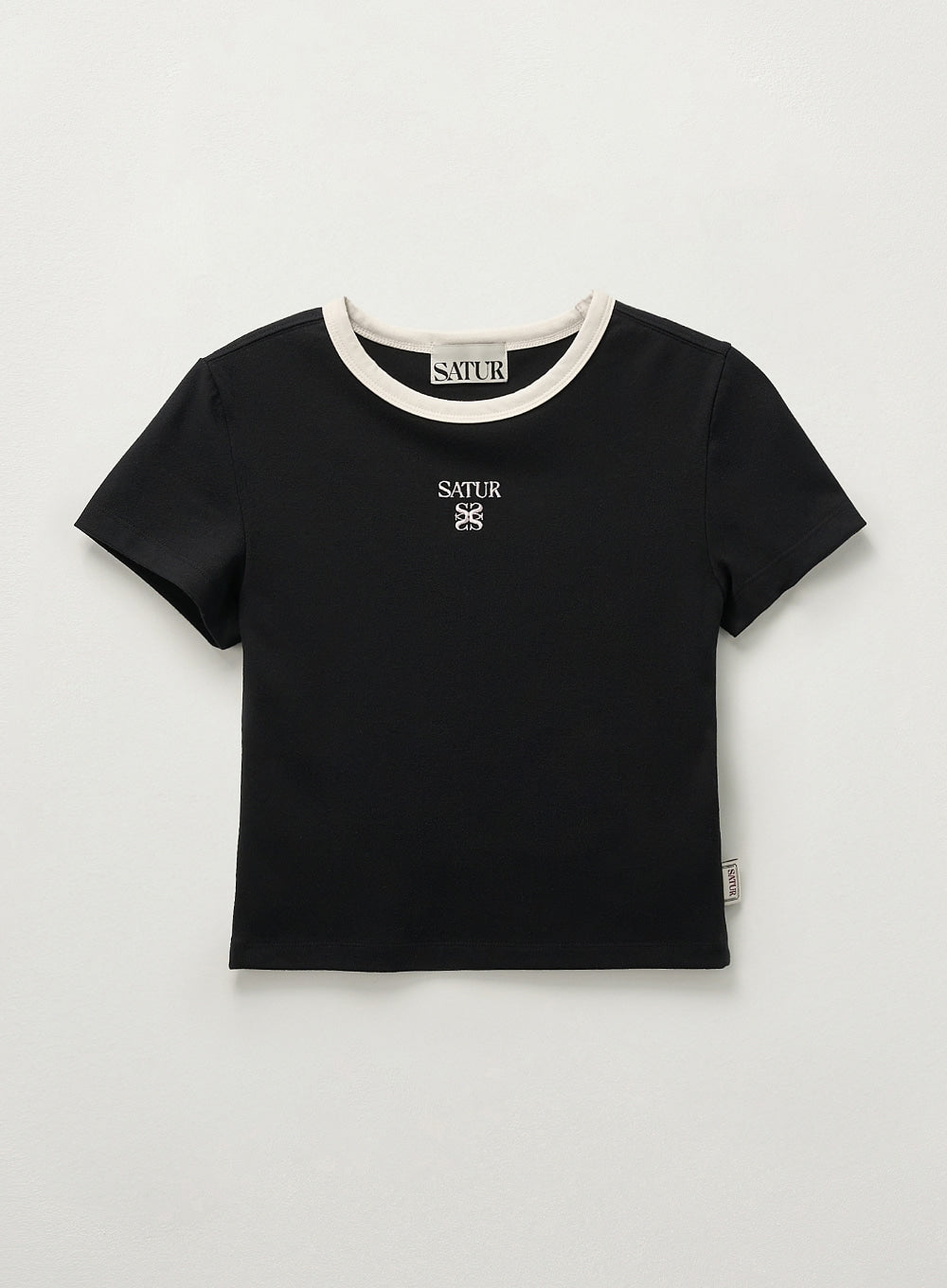 [satur] (W) Apero Crop Ringer T-Shirt - Black