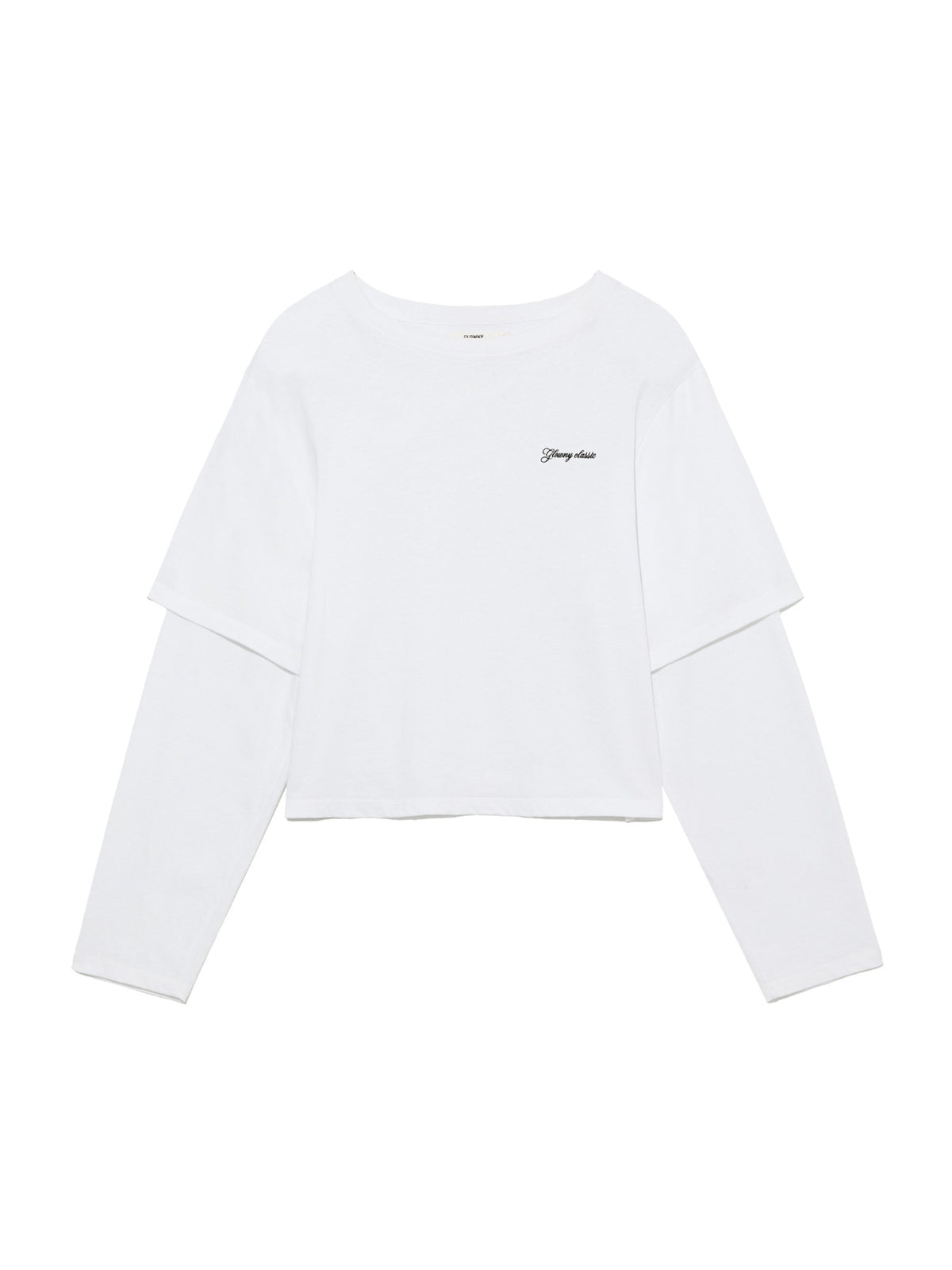 GLOWNY G Double Sleeve Letter Tee (White)