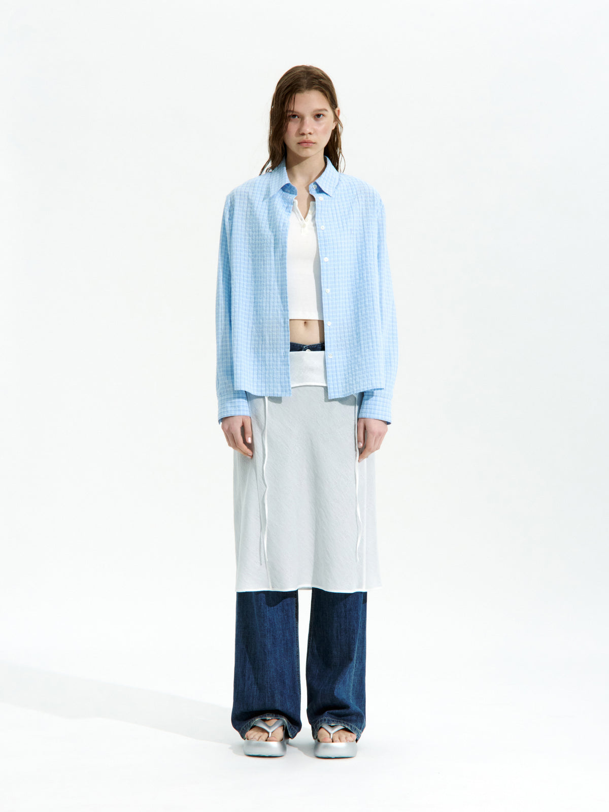 Low Classic Lc Checked Regular-Fit Shirt Soft Blue