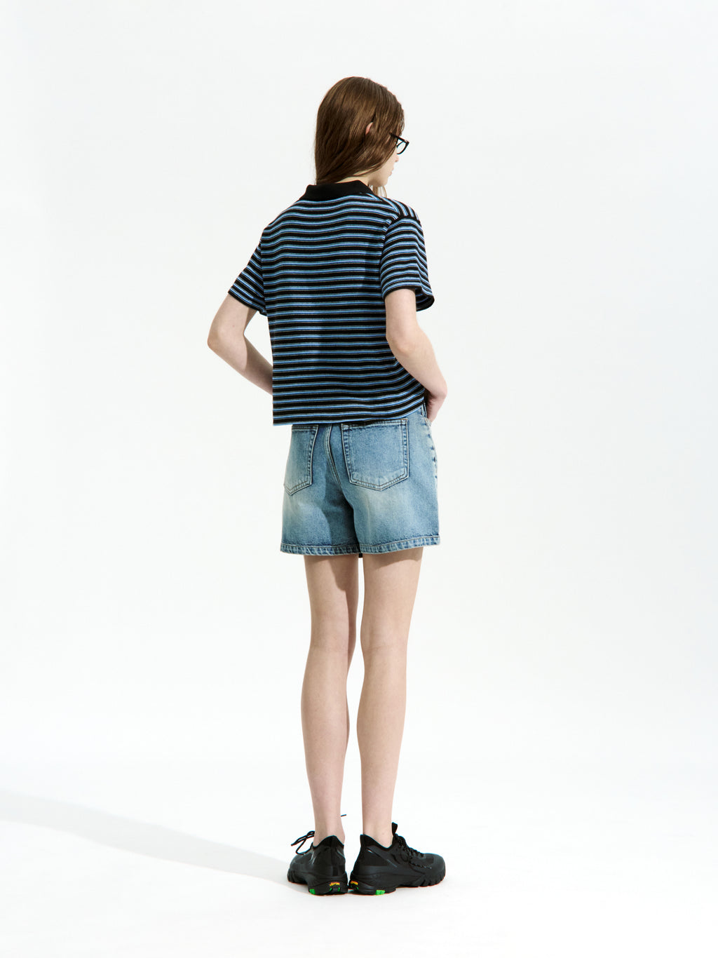 Low Classic Striped Polo Sweater Black