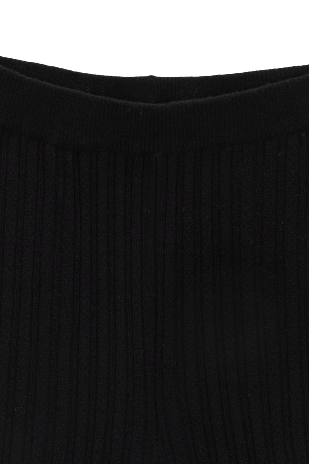 [matinkim] LAYERED KNIT BOOTS CUT PANTS IN BLACK