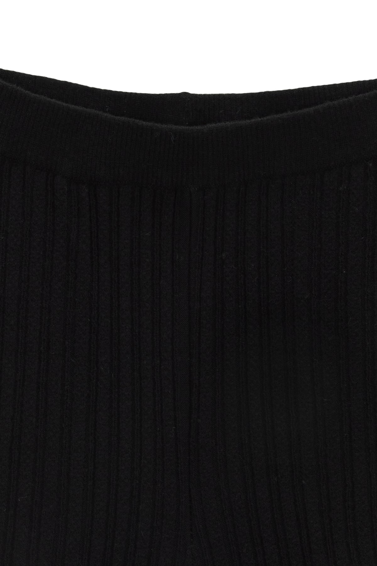 [matinkim] LAYERED KNIT BOOTS CUT PANTS IN BLACK