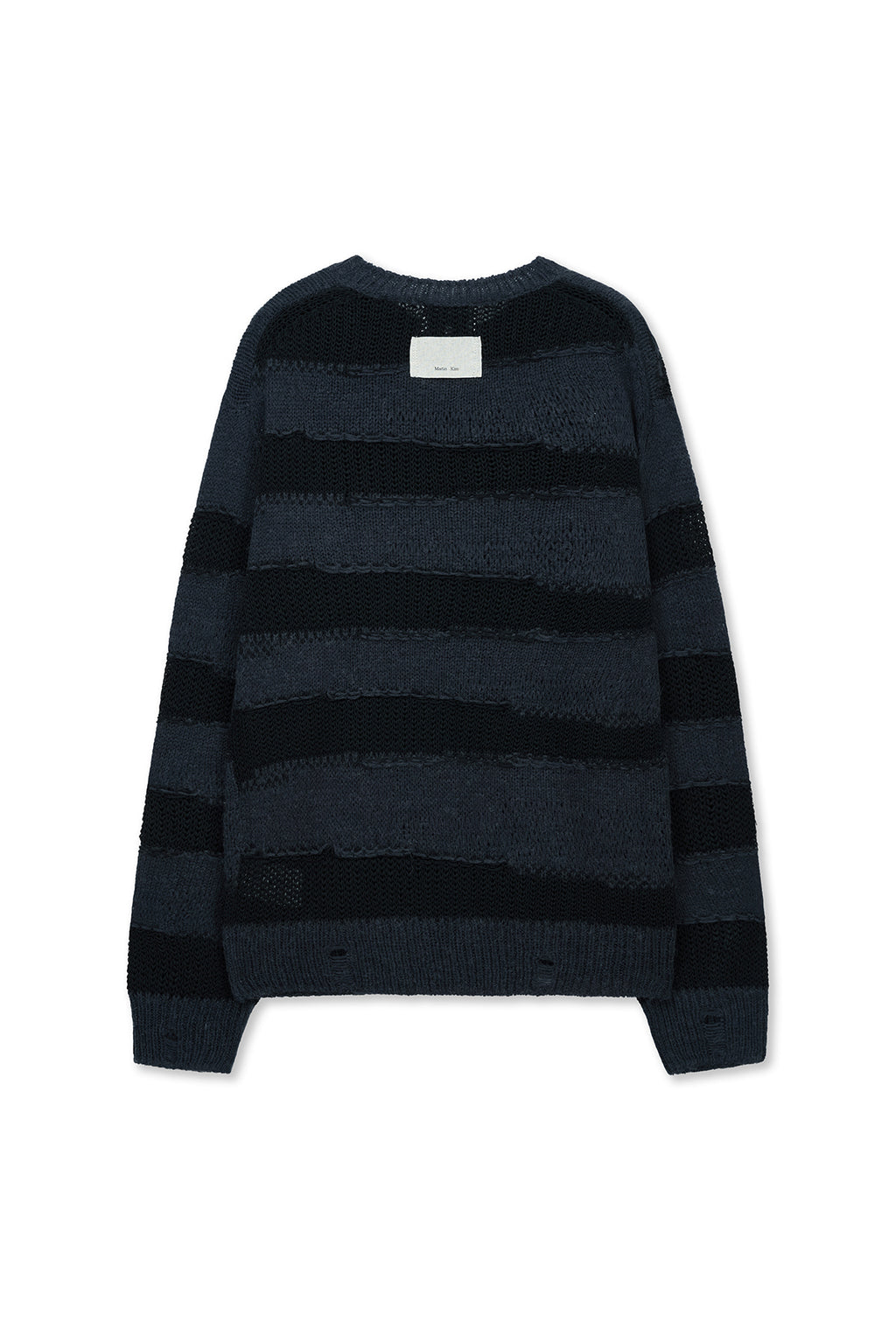 Matinkim Texture Block Stripe Knit Pullover IN Navy
