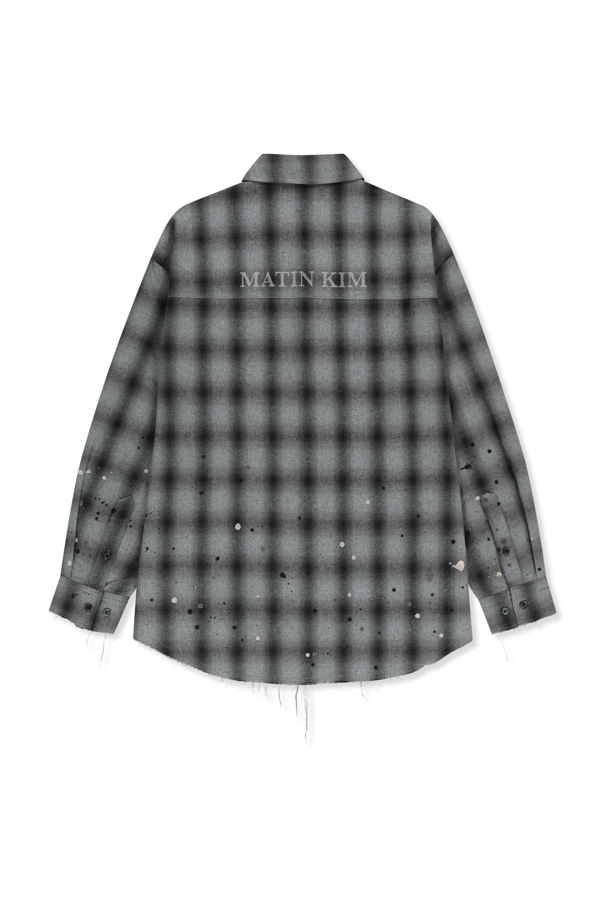 Matinkim Paint Effect Flannel Check Shirt IN Grey
