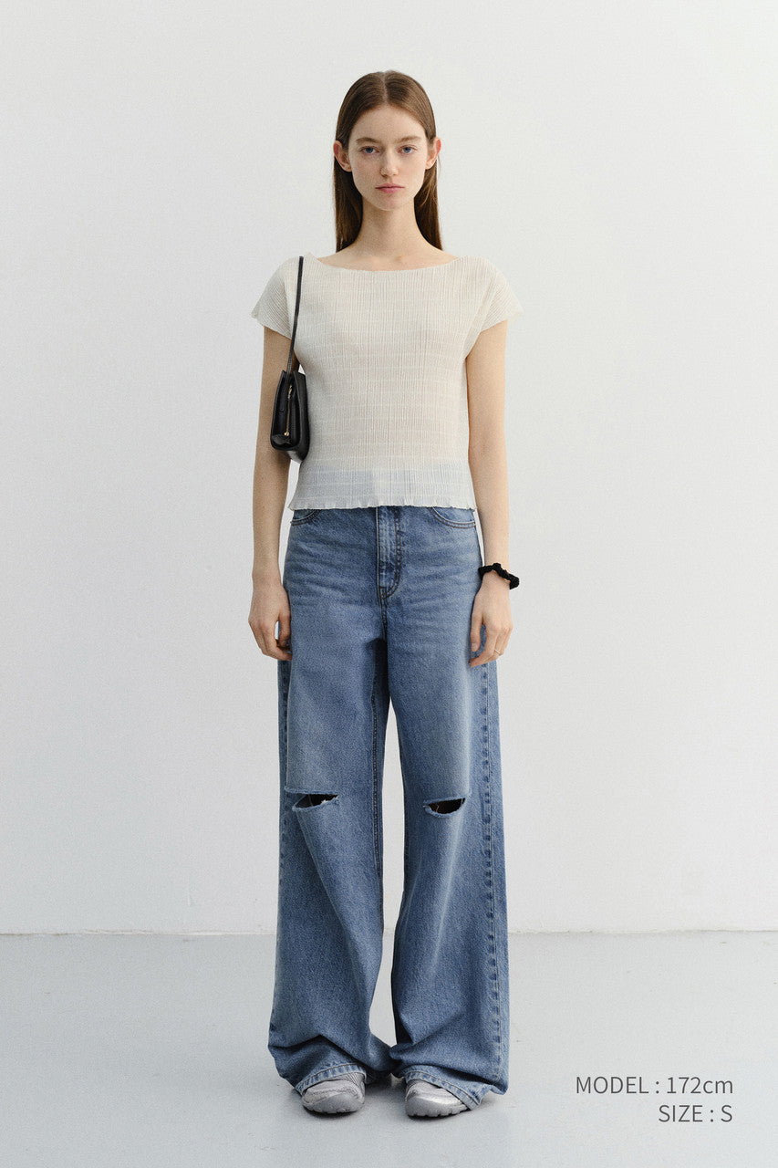 Dunst Pleats Blouse Ivory