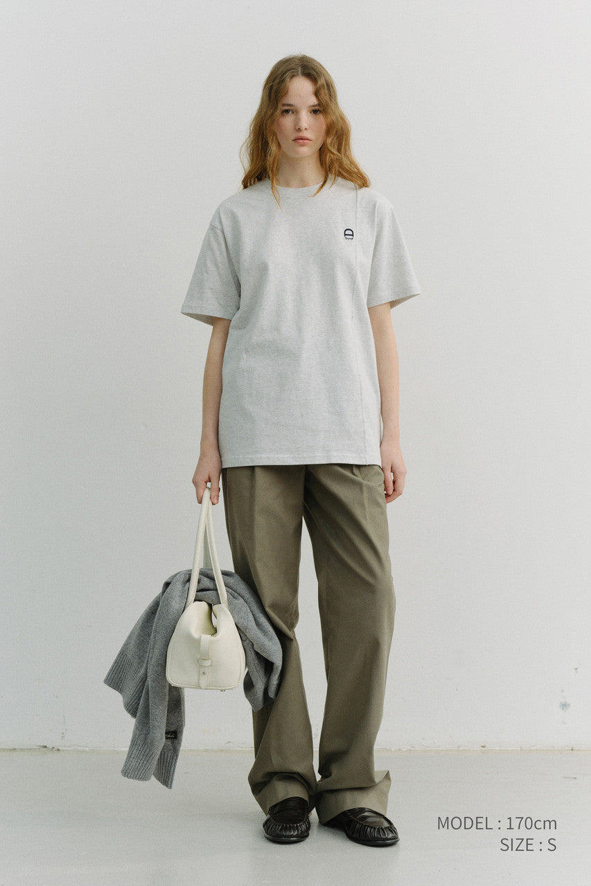 Dunst Unisex Logo Crease T-Shirt Light Melange Grey