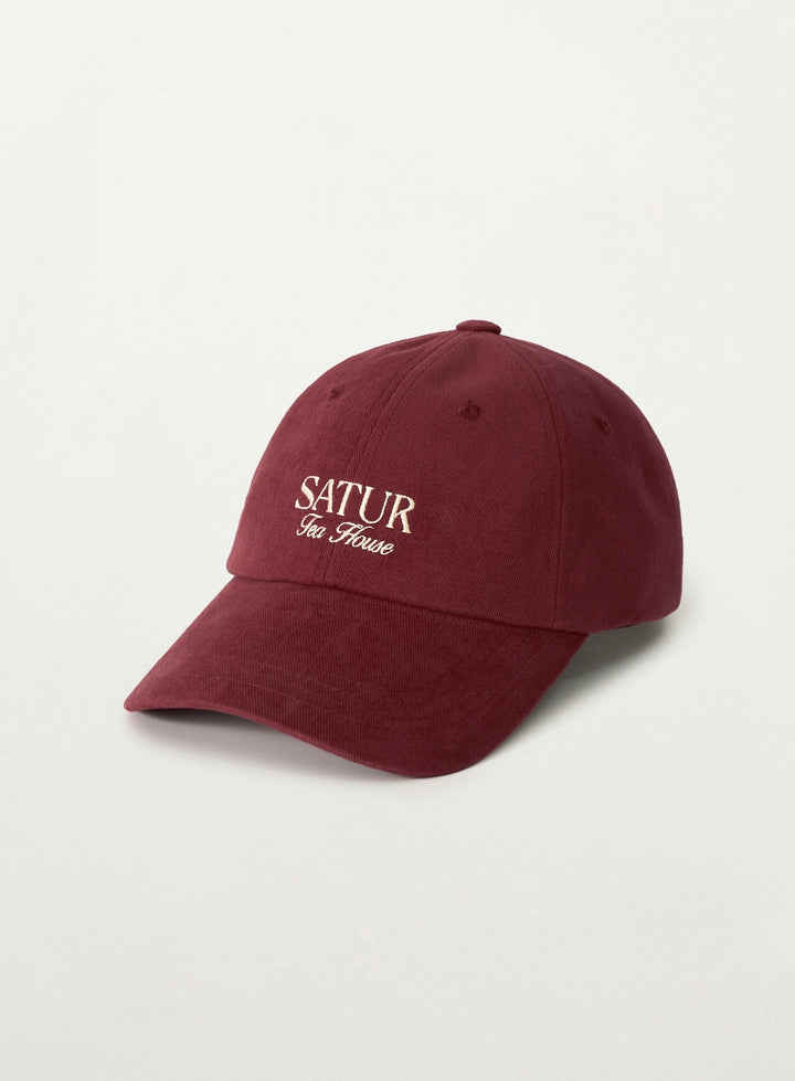 Satur X Tea House Classic Logo Ball Cap - Burgundy