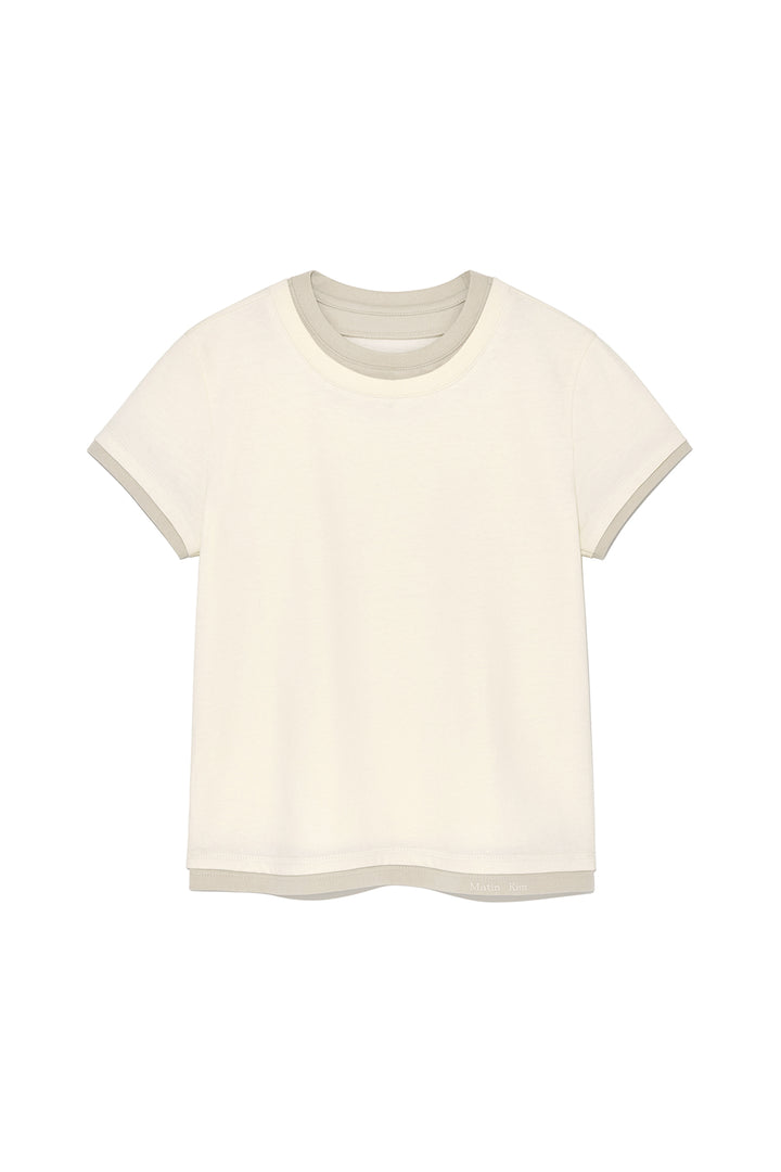 Matinkim Color Point Layered Top For Women IN Ivory