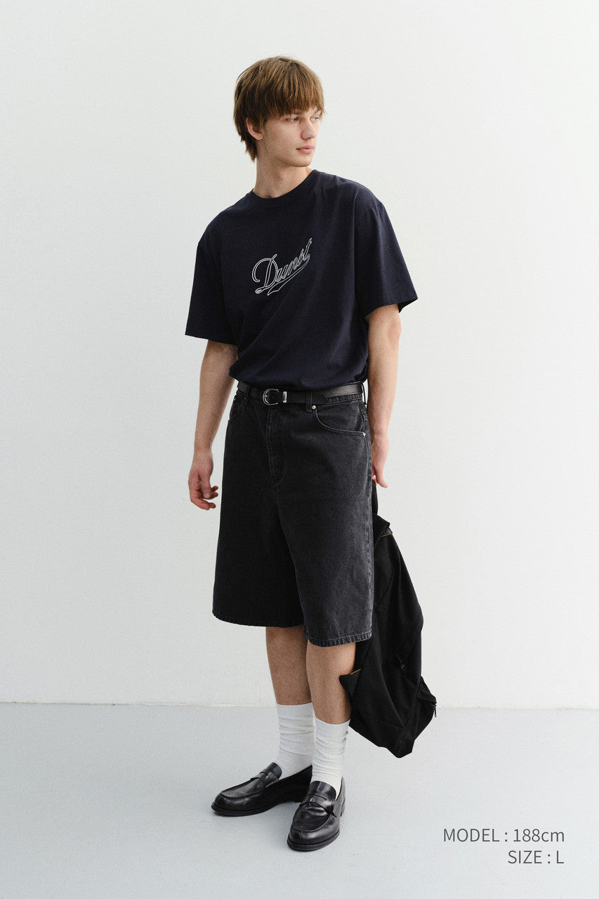 Dunst Classic Baggy Denim Shorts Black