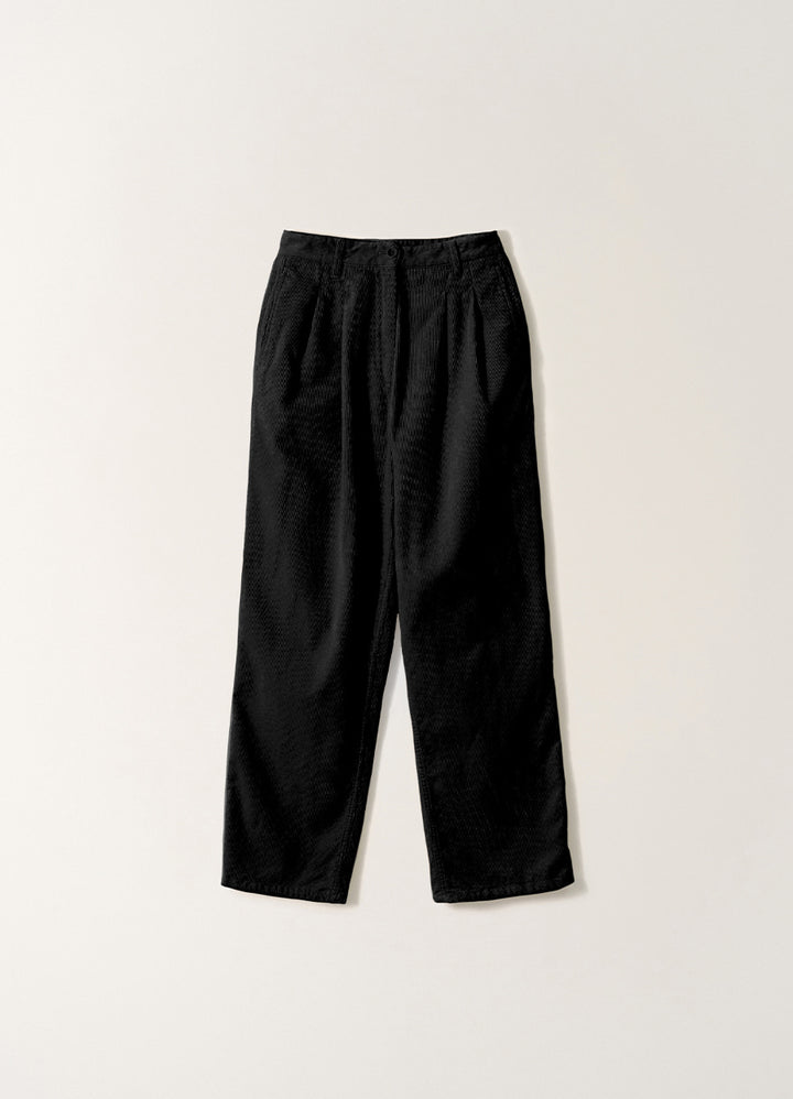 Nothing Written Diego corduroy tuck pants (Black)