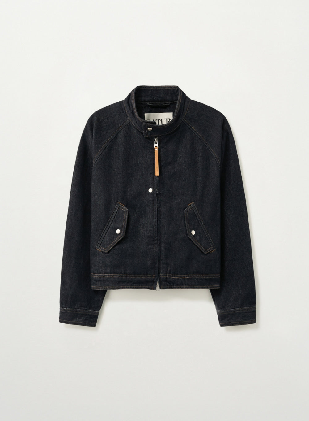 [SATUR] Nonefade Denim Harrington Jacket - Indigo