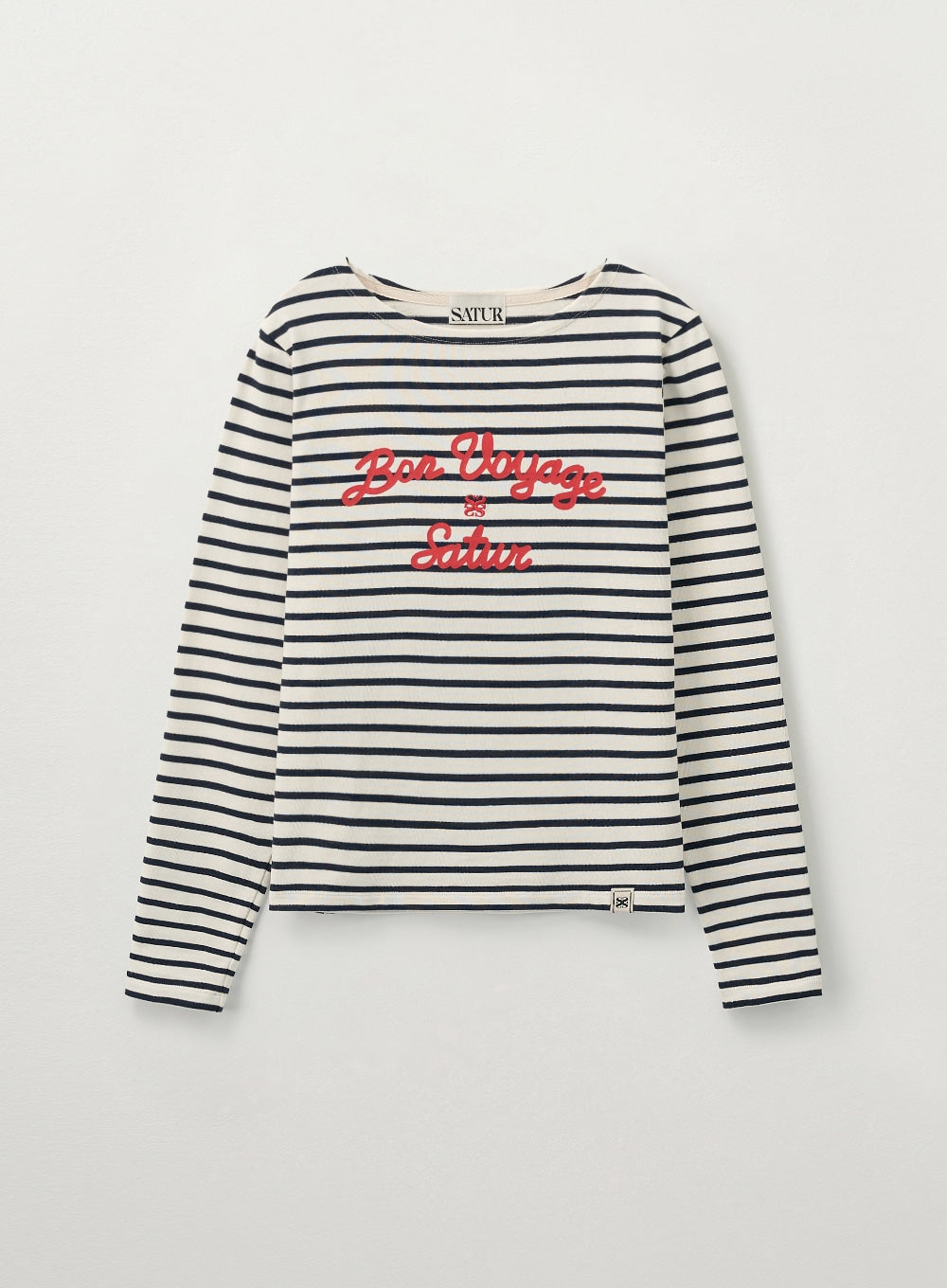 [satur] (W) Bon Voyage Border Long Sleeve - Cream