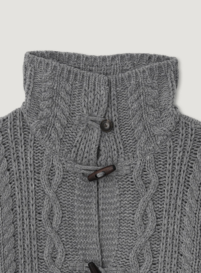 Mango Maniplease Toto Cable Cardigan Deep Grey
