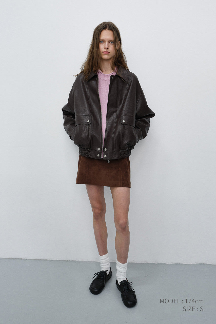 Dunst Suede Mini Skirt Deep Brown