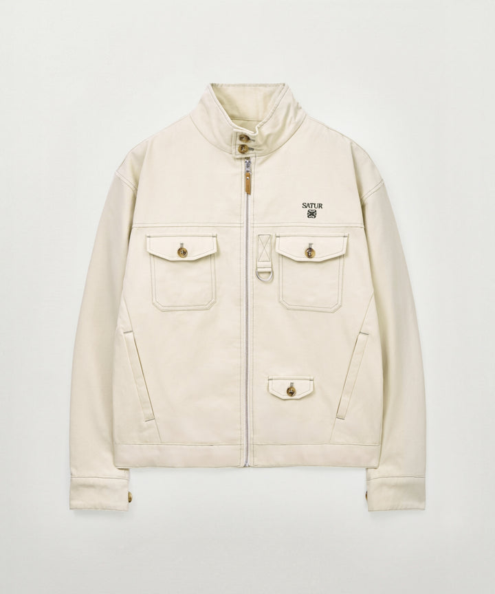 Satur High Neck Workwear Jumper - Cream