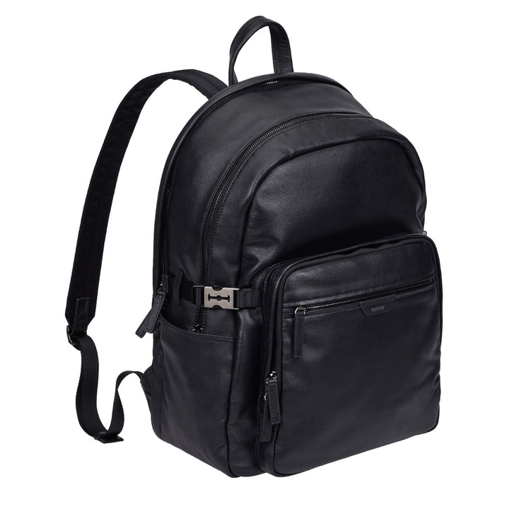 Vunque Perfec Two-Touch Slate Leather Backpack Black