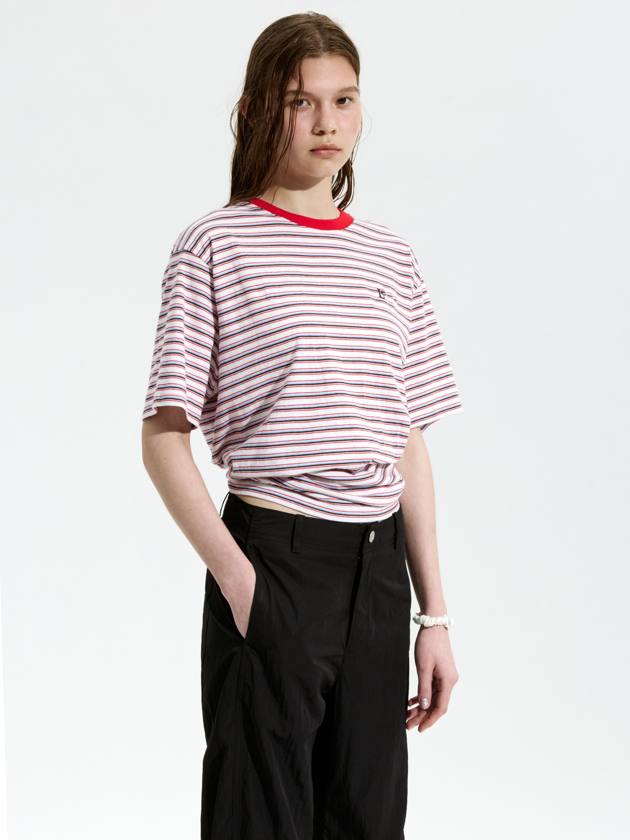 [Low Classic] Soft Nylon Straight-Fit Pants_Black