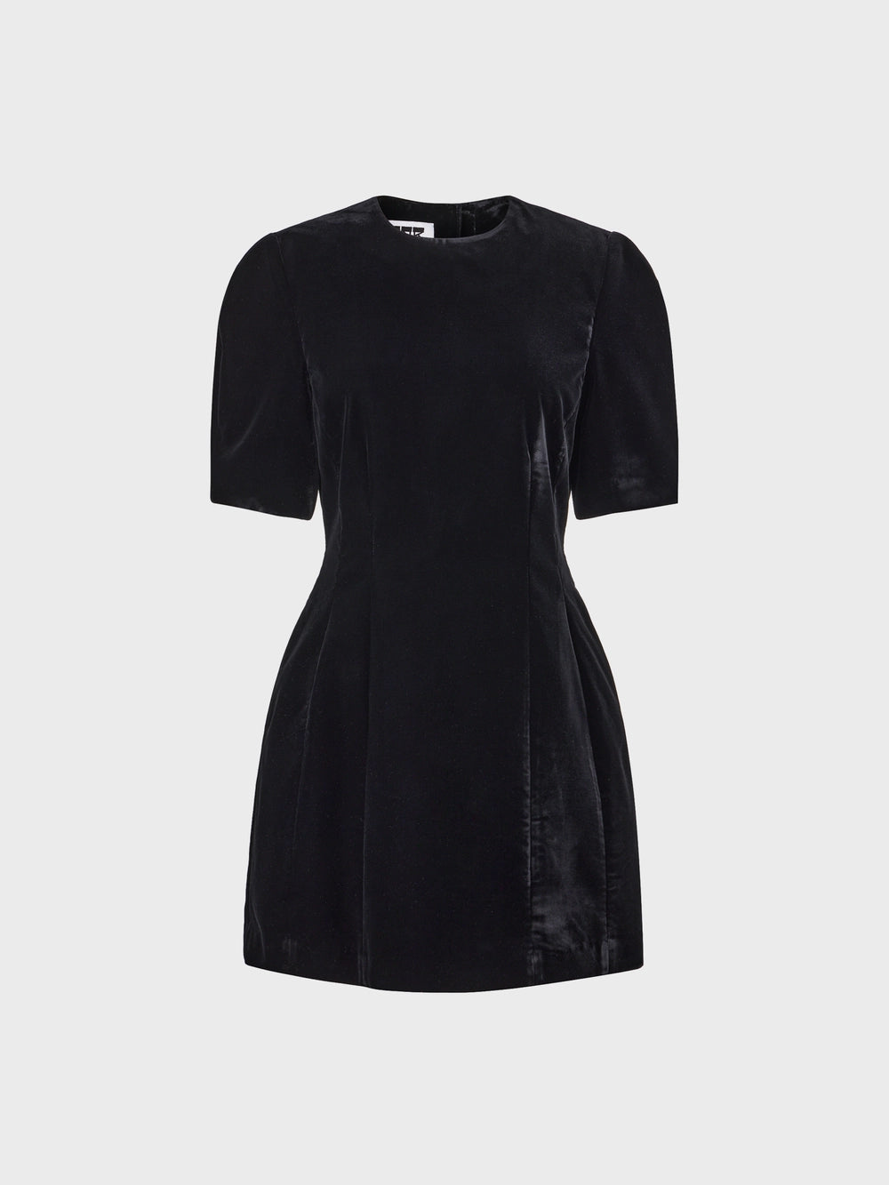 EENK Short Sleeve Hourglass Velvet Dress - Black