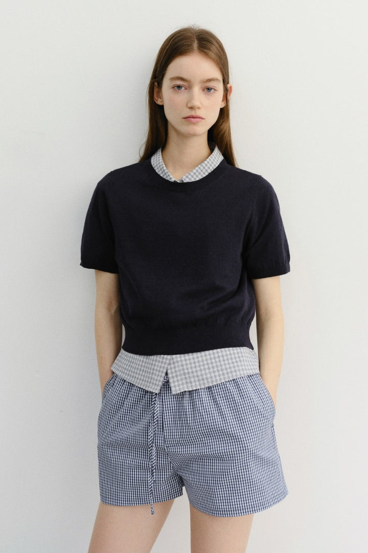 Dunst Unisex Linen Crewneck Knit Navy