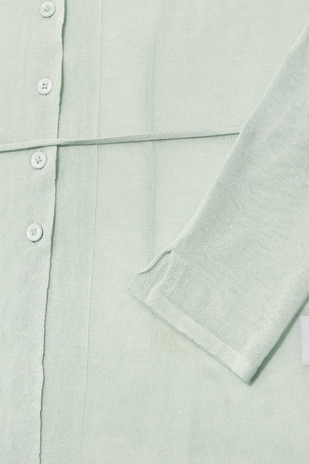 Matinkim String Point Plain Long Cardigan IN Mint