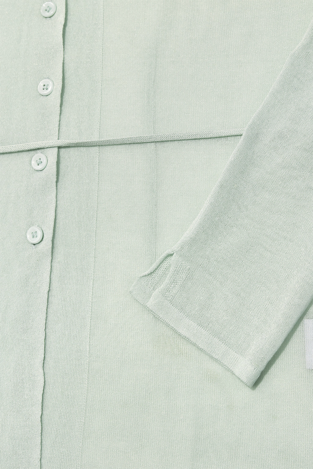Matinkim String Point Plain Long Cardigan IN Mint