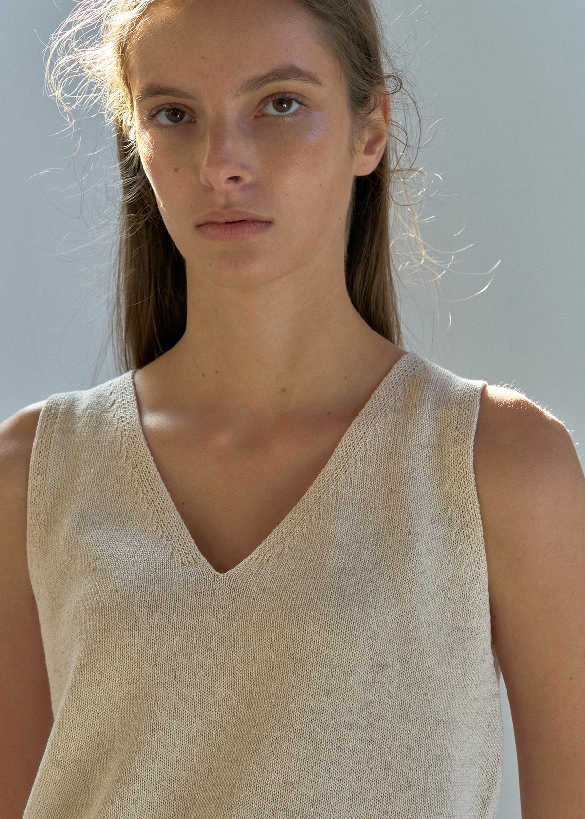 Nothing Written Paper sleeveless top (Oatmeal)