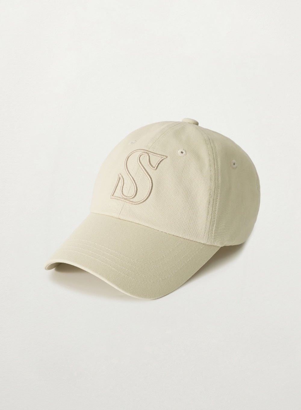 [satur] S Logo Vintage Casual Ball Cap - Light Beige