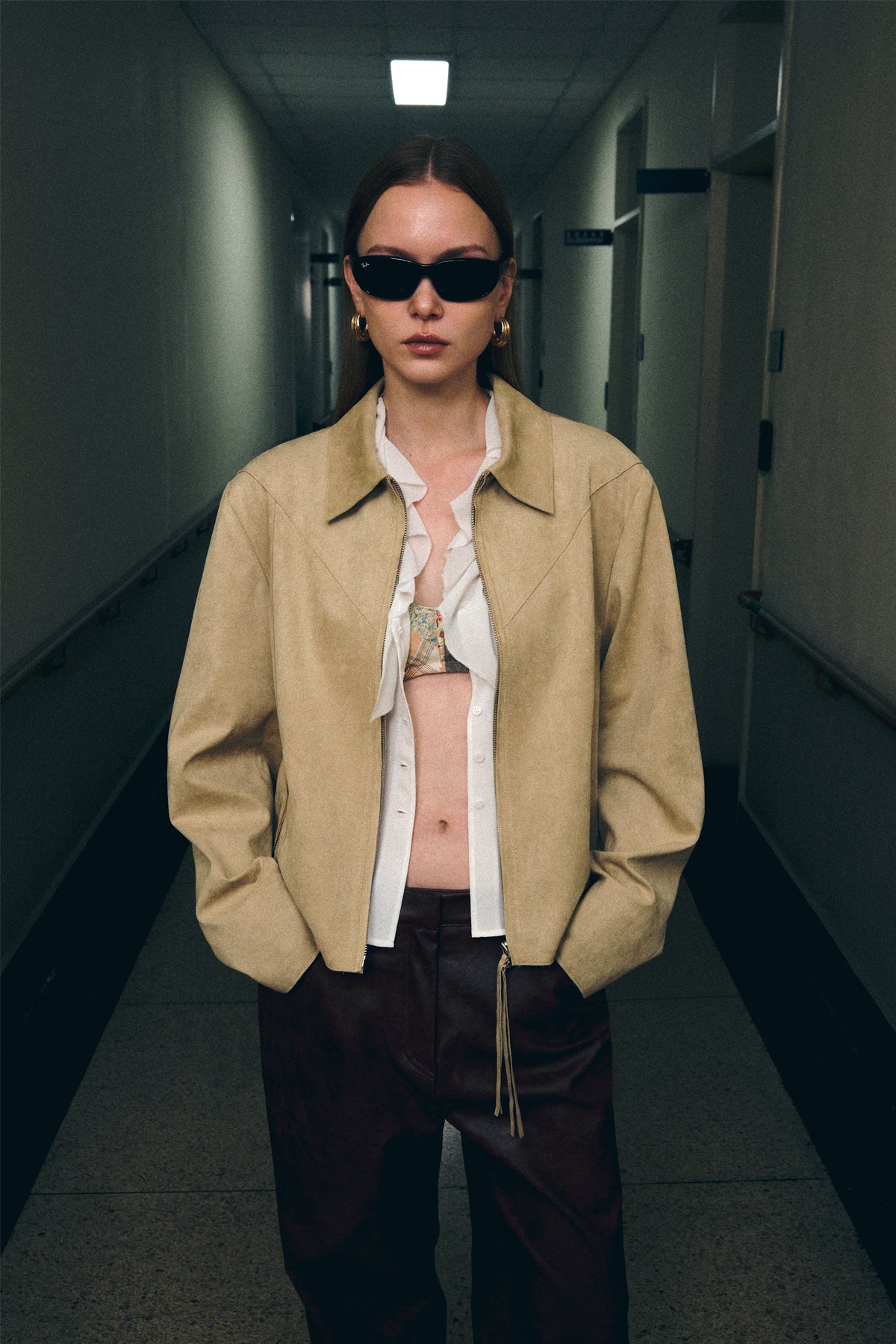 Overdueflair Western Suede Jacket Light Beige