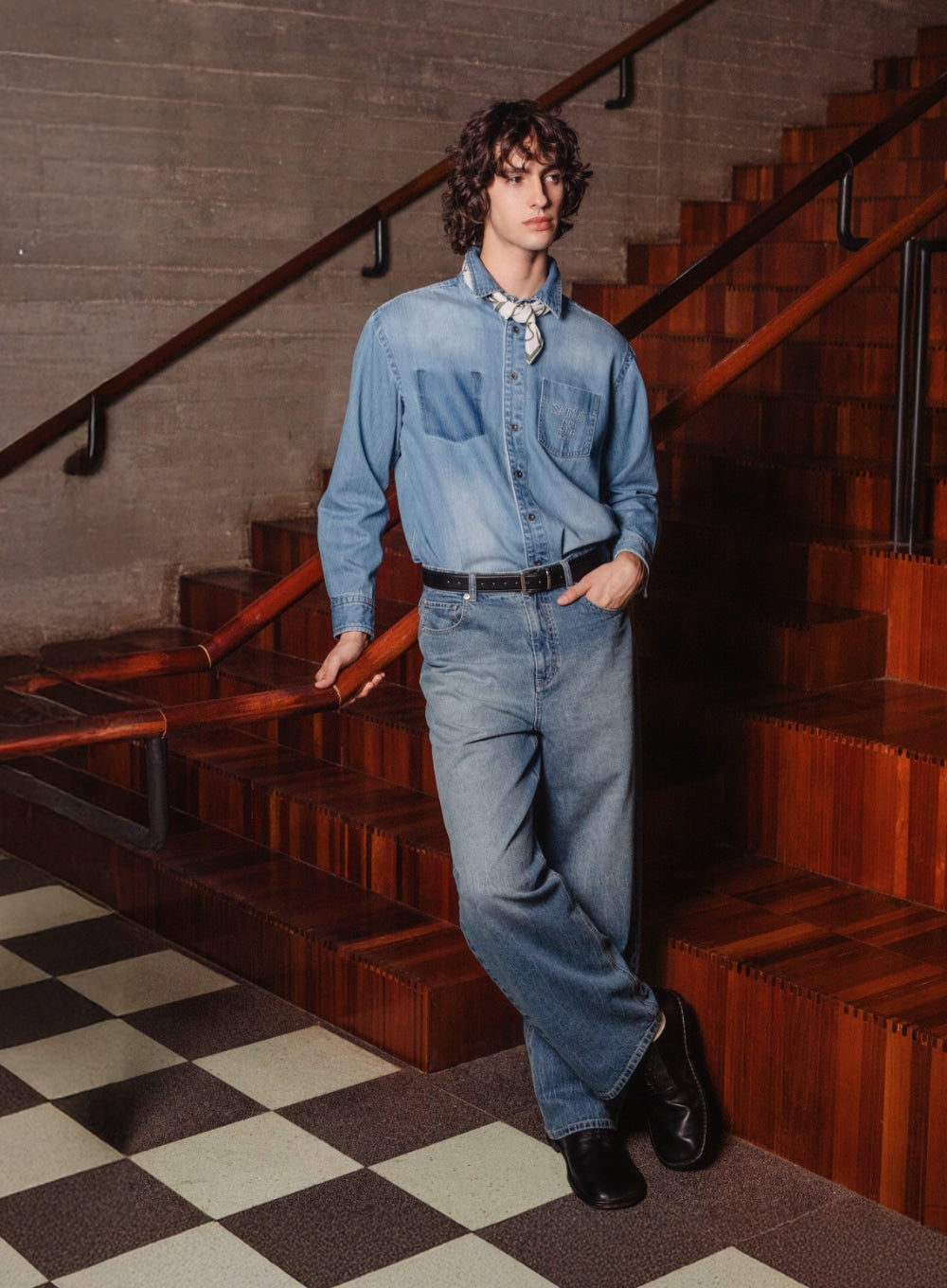Satur Washed Denim Shirt - Blue