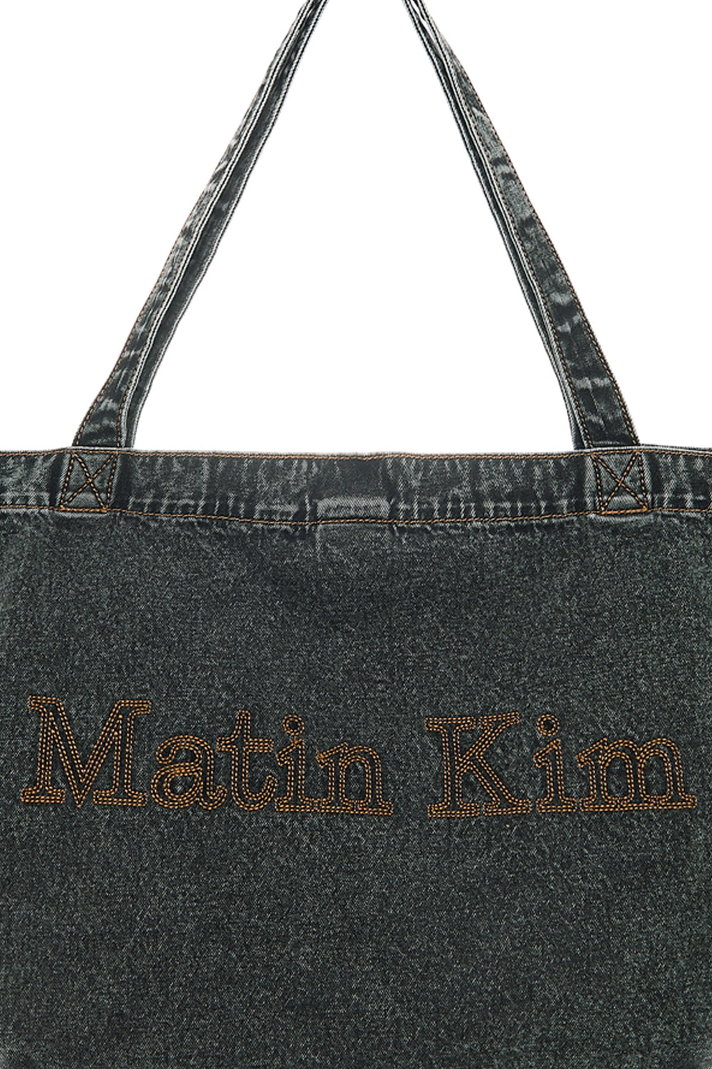 [matinkim] Matin Stitch Denim Shoulder Bag IN Black