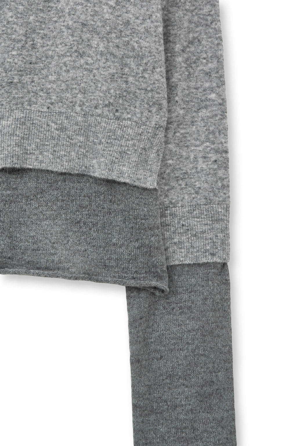 [matinkim] LAYERED TEXTURE KNIT CARDIGAN IN GREY