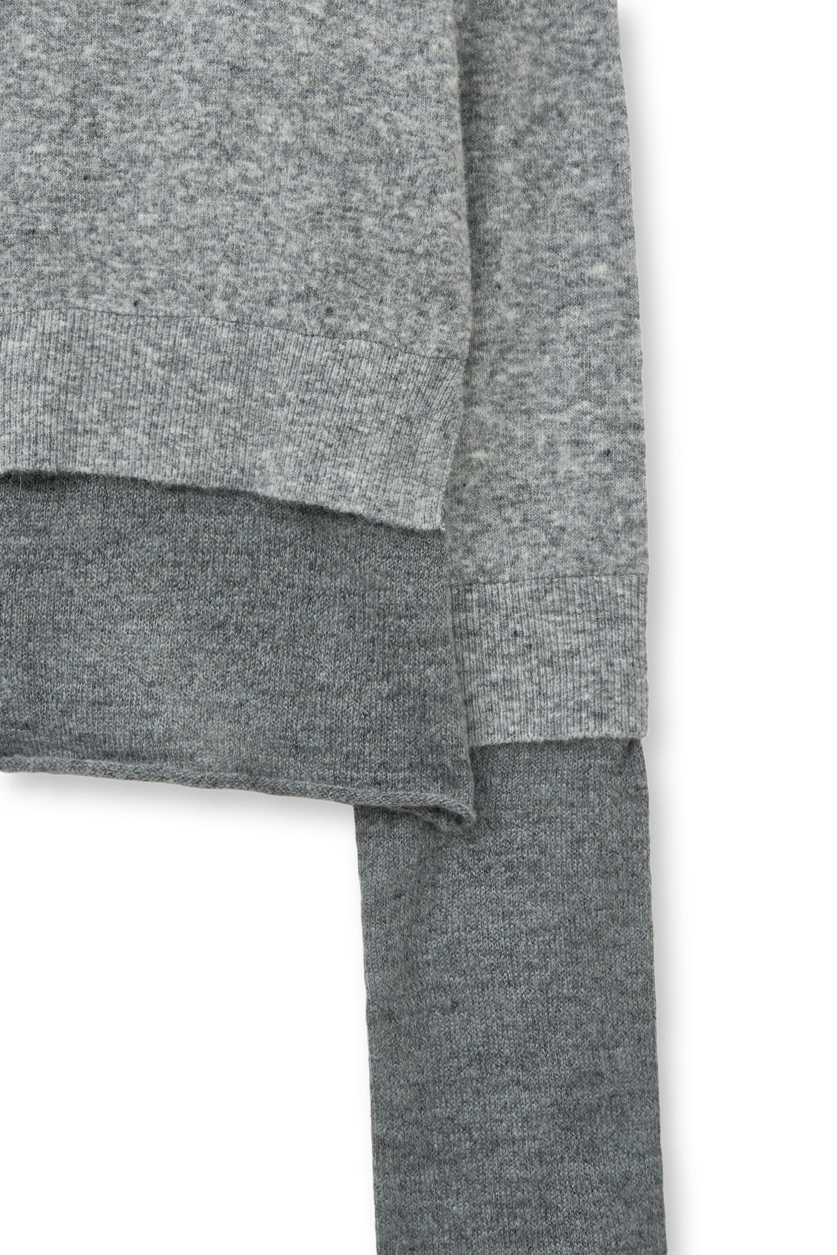[matinkim] LAYERED TEXTURE KNIT CARDIGAN IN GREY