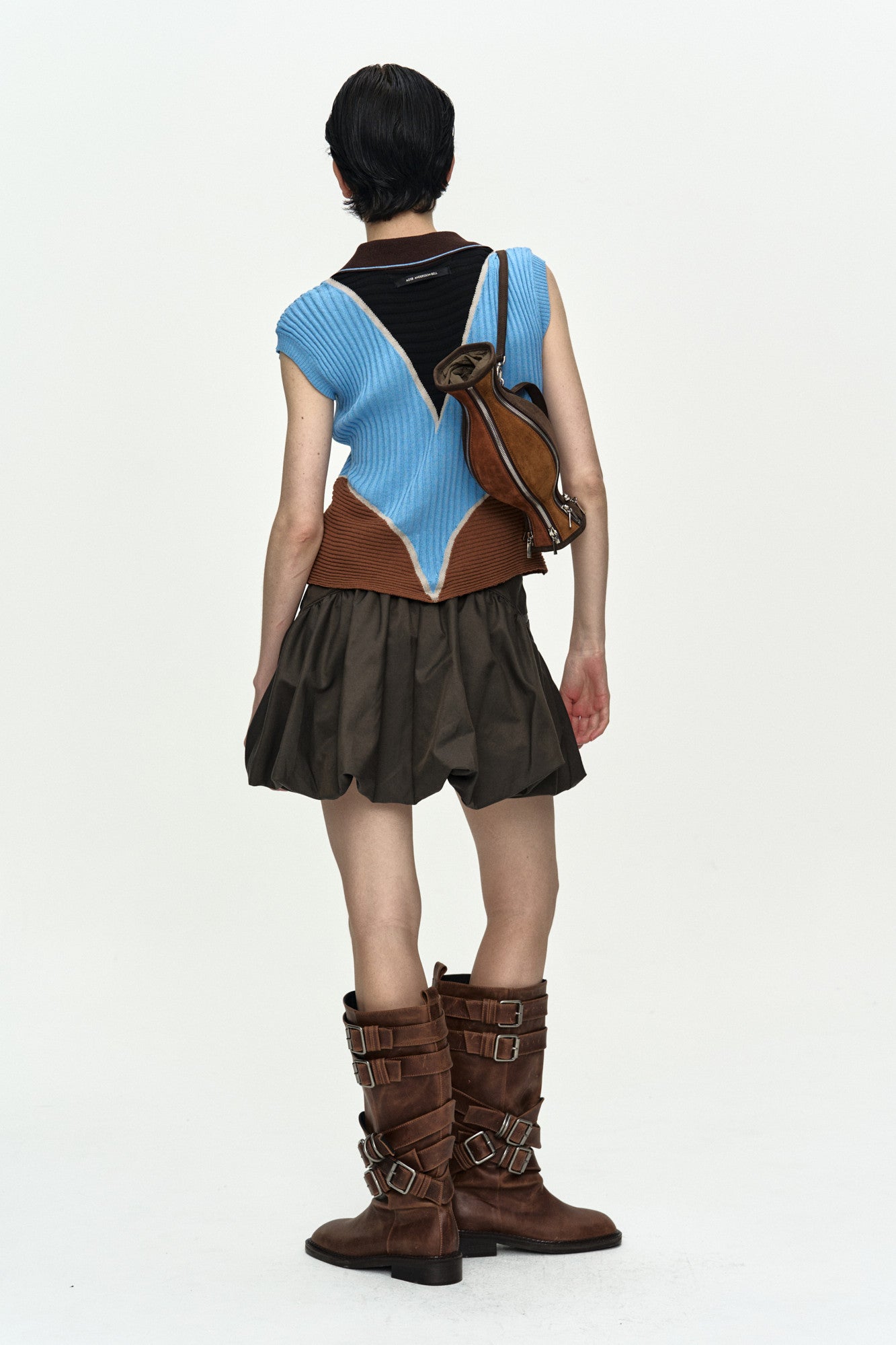 Andersson Bell Color-Blocked Knit Polo Vest