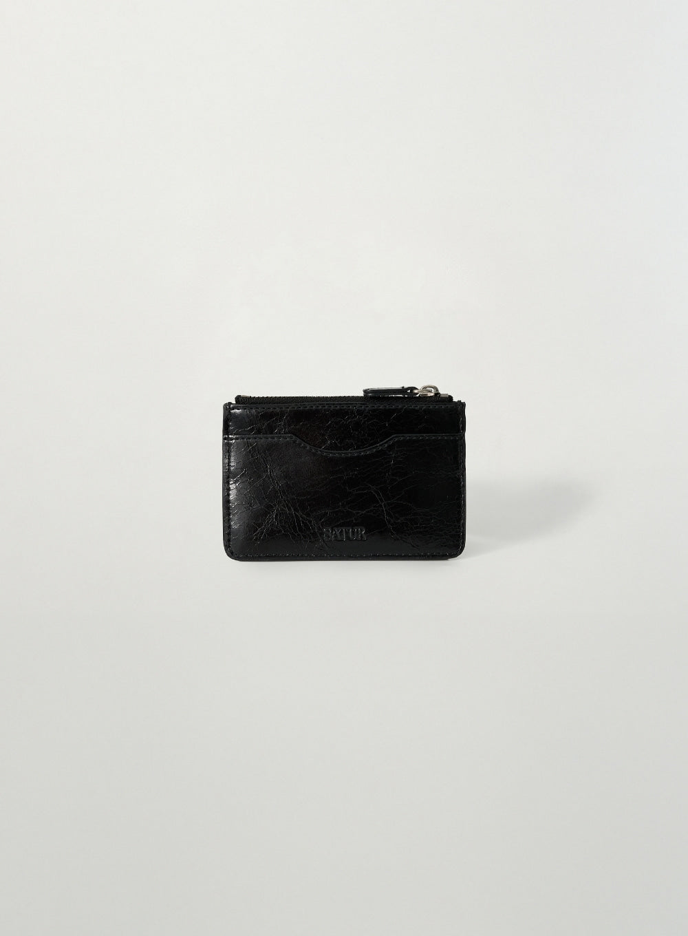 satur Vintage Buckle Card Wallet - Black