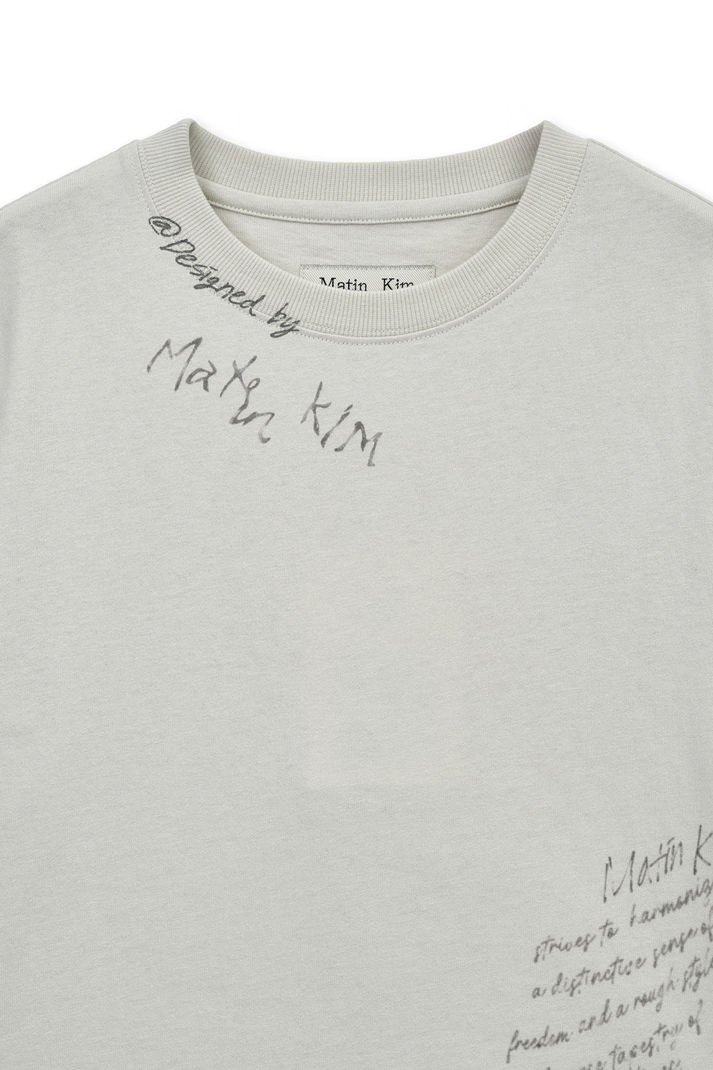Matinkim Graffiti Round Hem Crop Top IN Cream