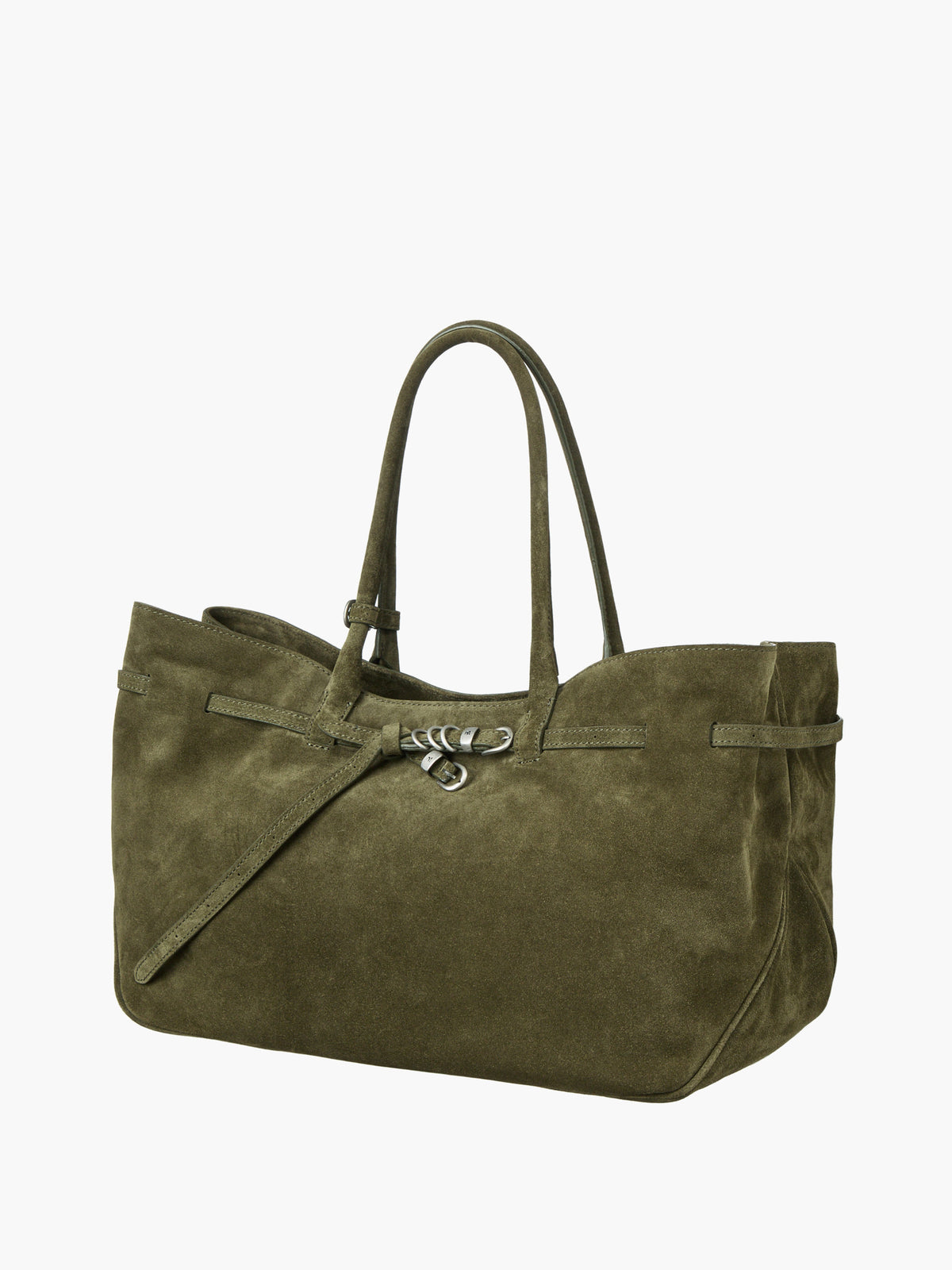 Margesherwood Grandma Used Bag Large dark olive suede
